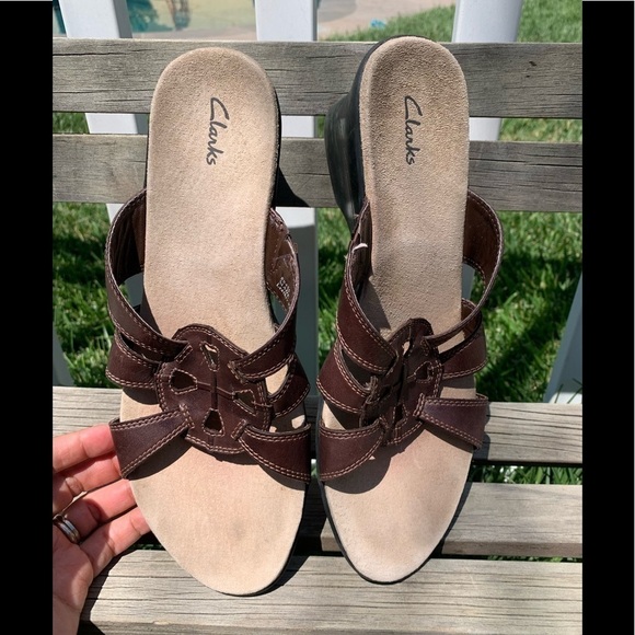 Clarks leather wedge sandals - Picture 2 of 8